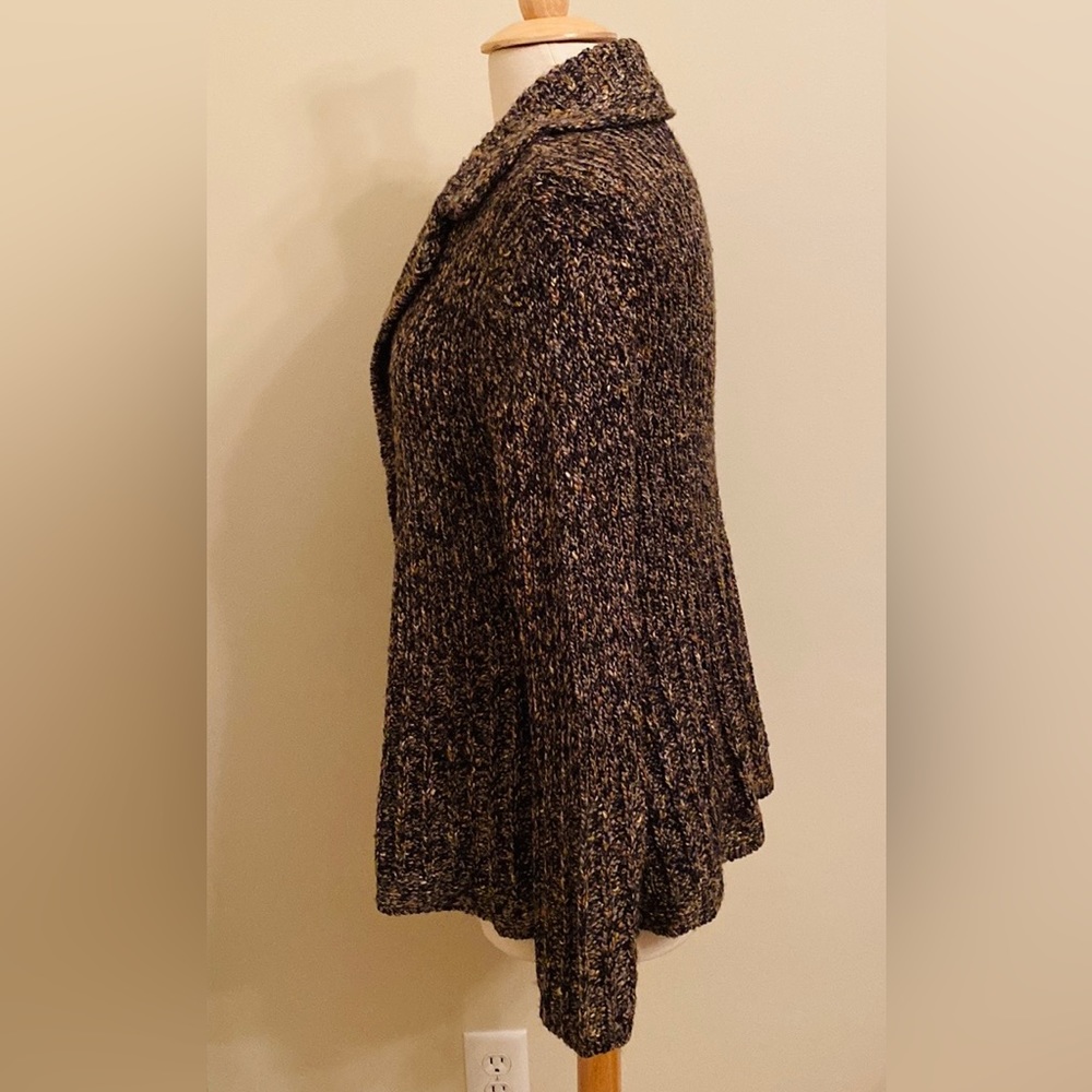 Alps Gray Orange Brown SZ L Cabincore Outdoorsy Gorpcore Knit Cardigan Sweater - Picture 6 of 10